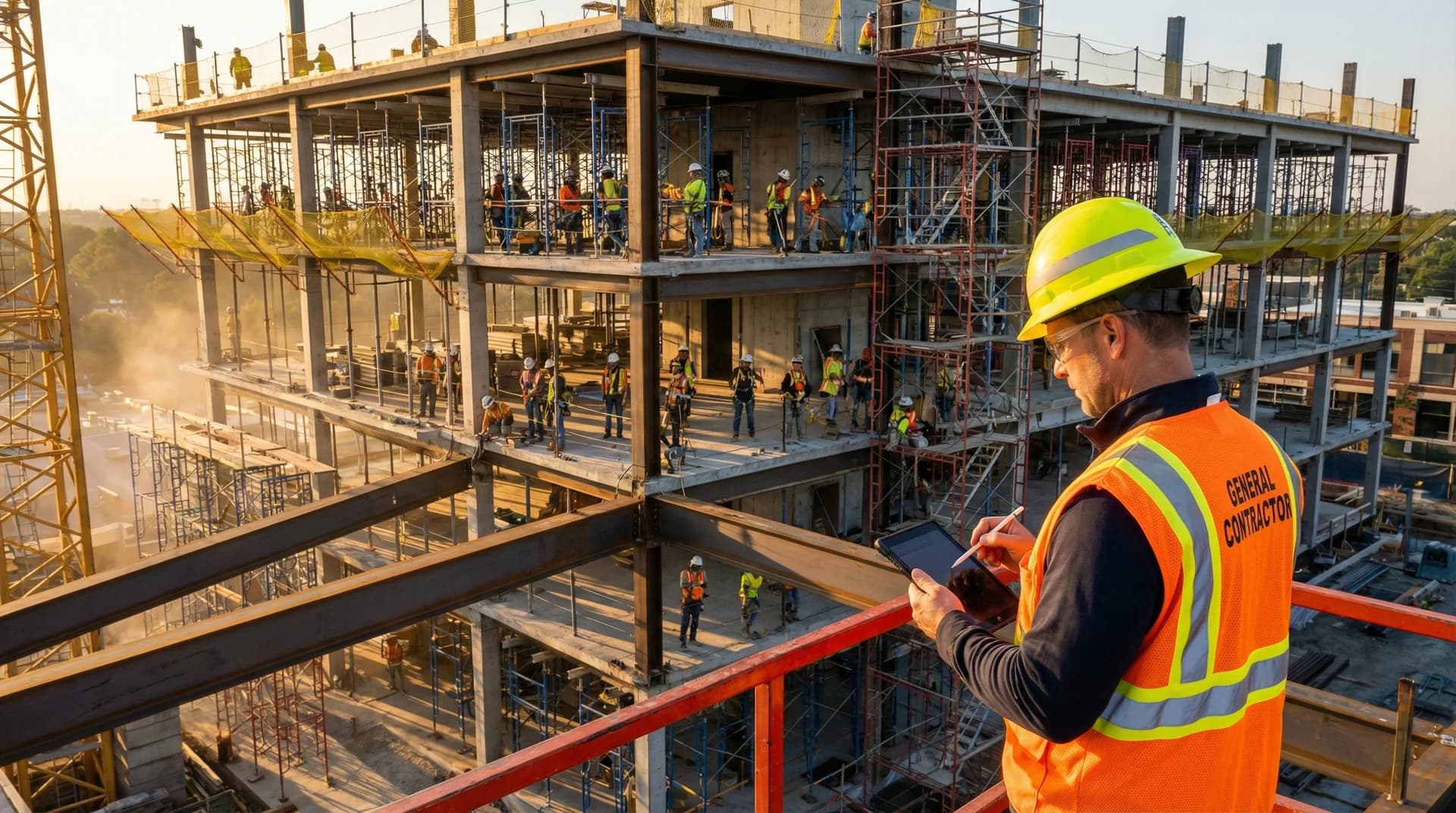 Construction supervisor using mobile app for safety documentation